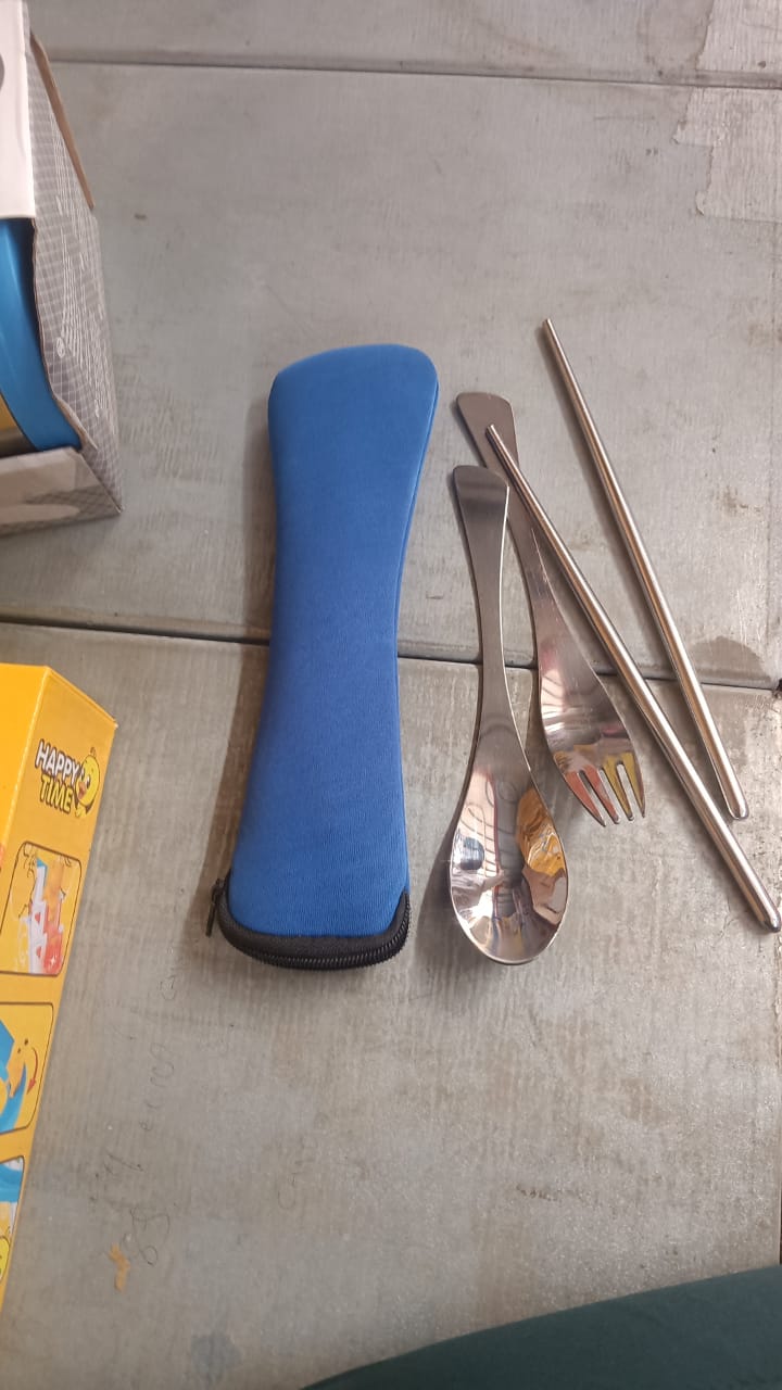 Picnic Dinner Spoon Fork Chopsticks Cutlery Tablewares Set Traveling Spoon Set High Quality Cutlery Set (4 PC / 1 Set )