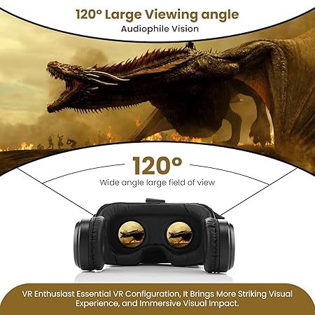 3D / HD VR Box Glasses Virtual Reality Goggles Headset for iOS for Android Smartphone VR Goggles-For 3D VR Movies Video Games with Headphones (1 Pc)