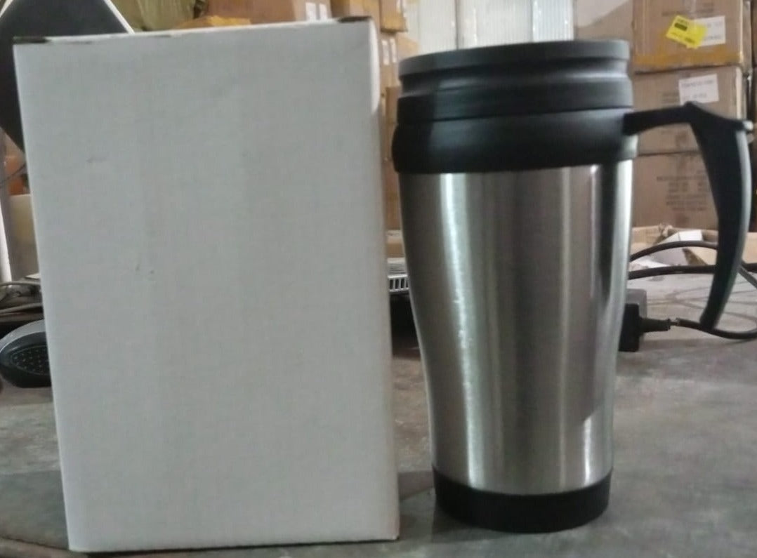 Stainless Steel Vacuum Glass Insulated Glass Coffee Cups, Tumbler (With Lid & Handle / 1 pc)