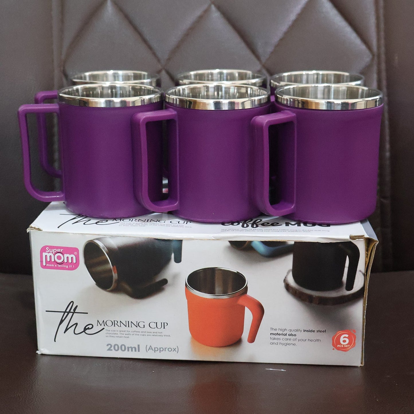 Supermom Stainless Steel Inner Coffee Mug Set (200ML / 6 Pc)