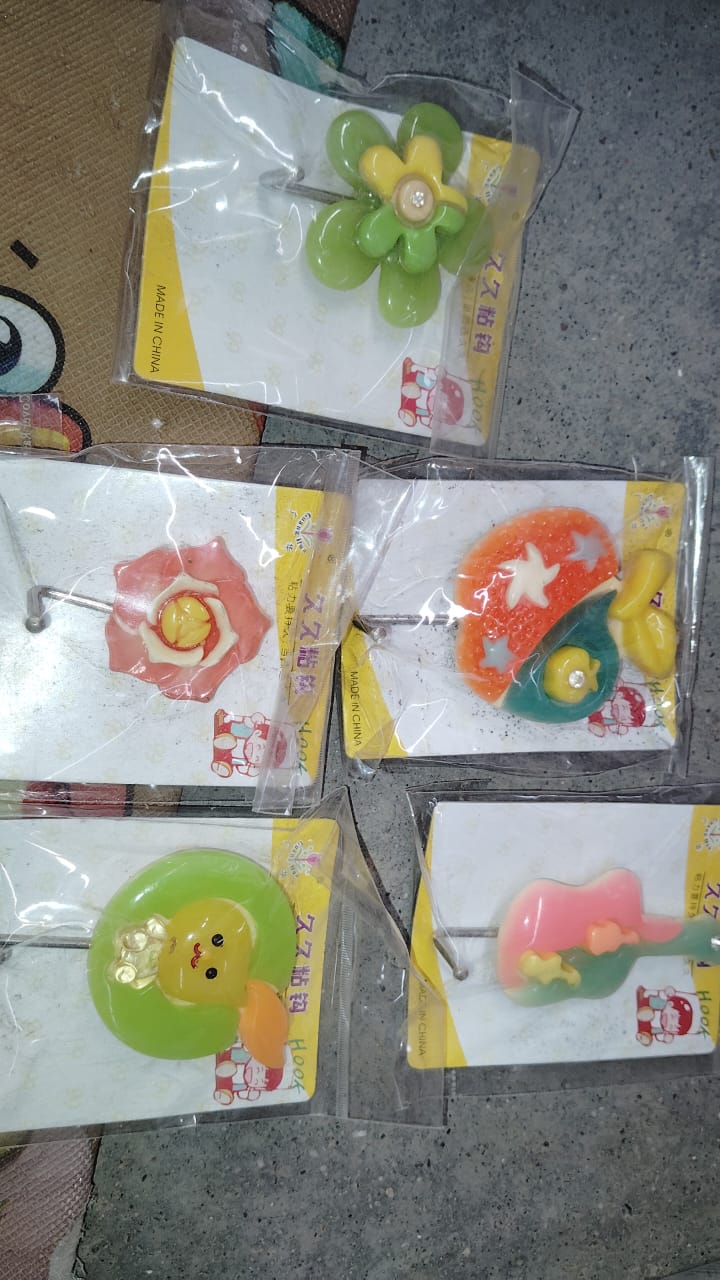 Multipurpose Strong Hook Self-Adhesive hooks (1 Pc / Mix Design)