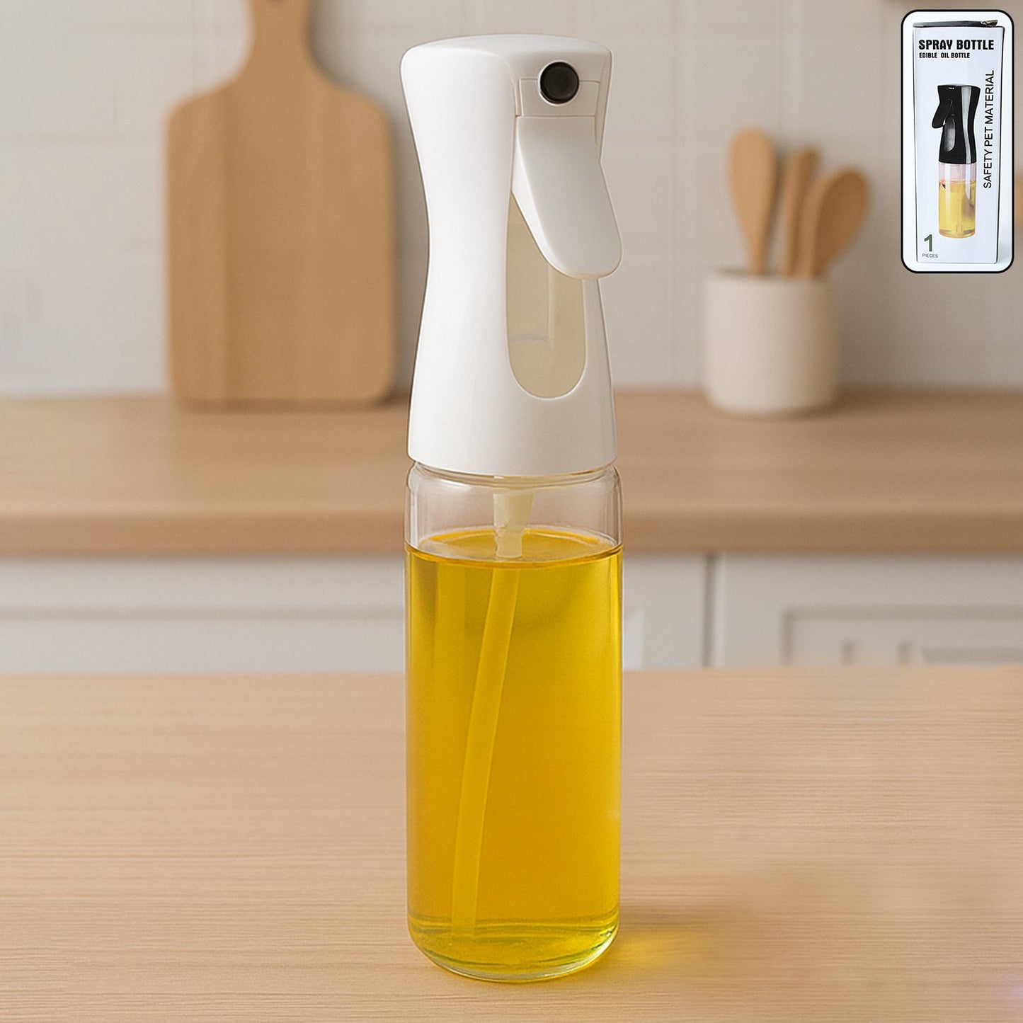 Glass Oil Spray Bottle - Versatile Kitchen Gadgets (250 ML Approx / With White Box)
