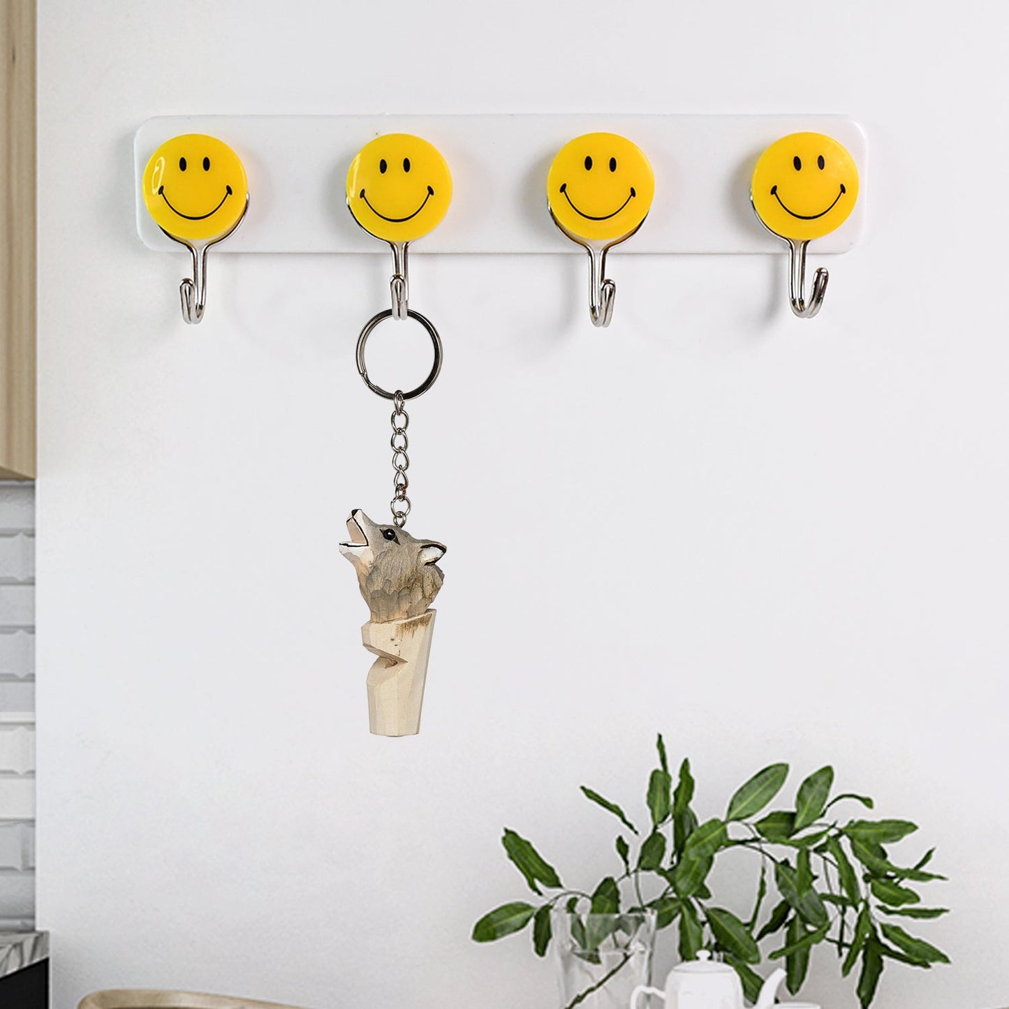 Multipurpose Self-Adhesive 4 hooks for wall Hook (1 Pc)