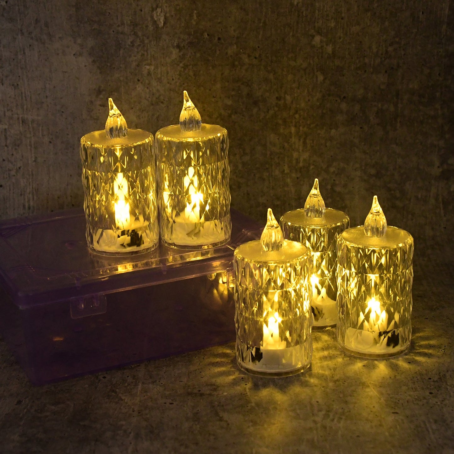 Decorative LED Crystal Flameless Candle Set (6 Pc)