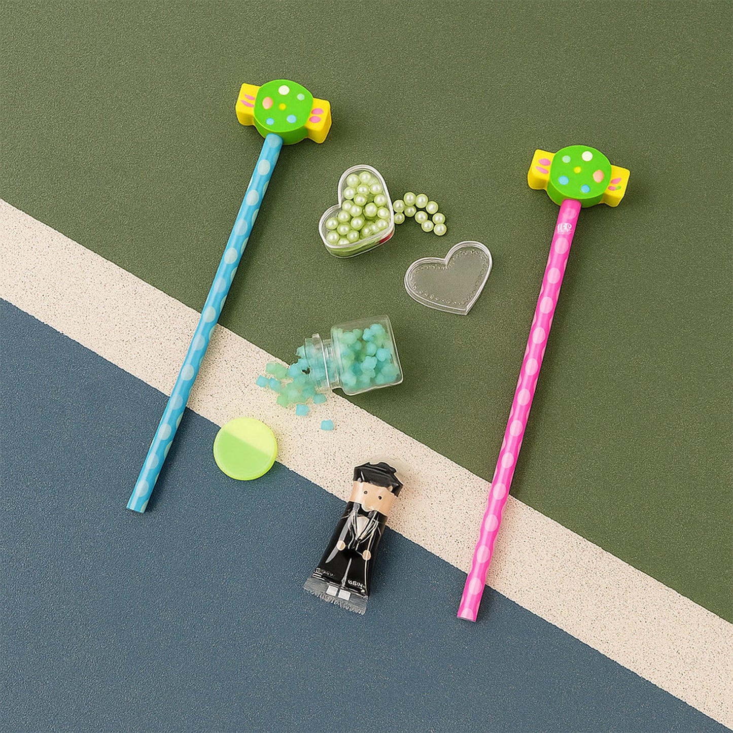 Fun Candy Design Pencil Set with Accessories Set (1 Set )
