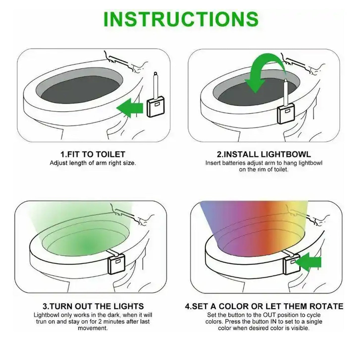 LED Colorful Toilet Cover Lamp