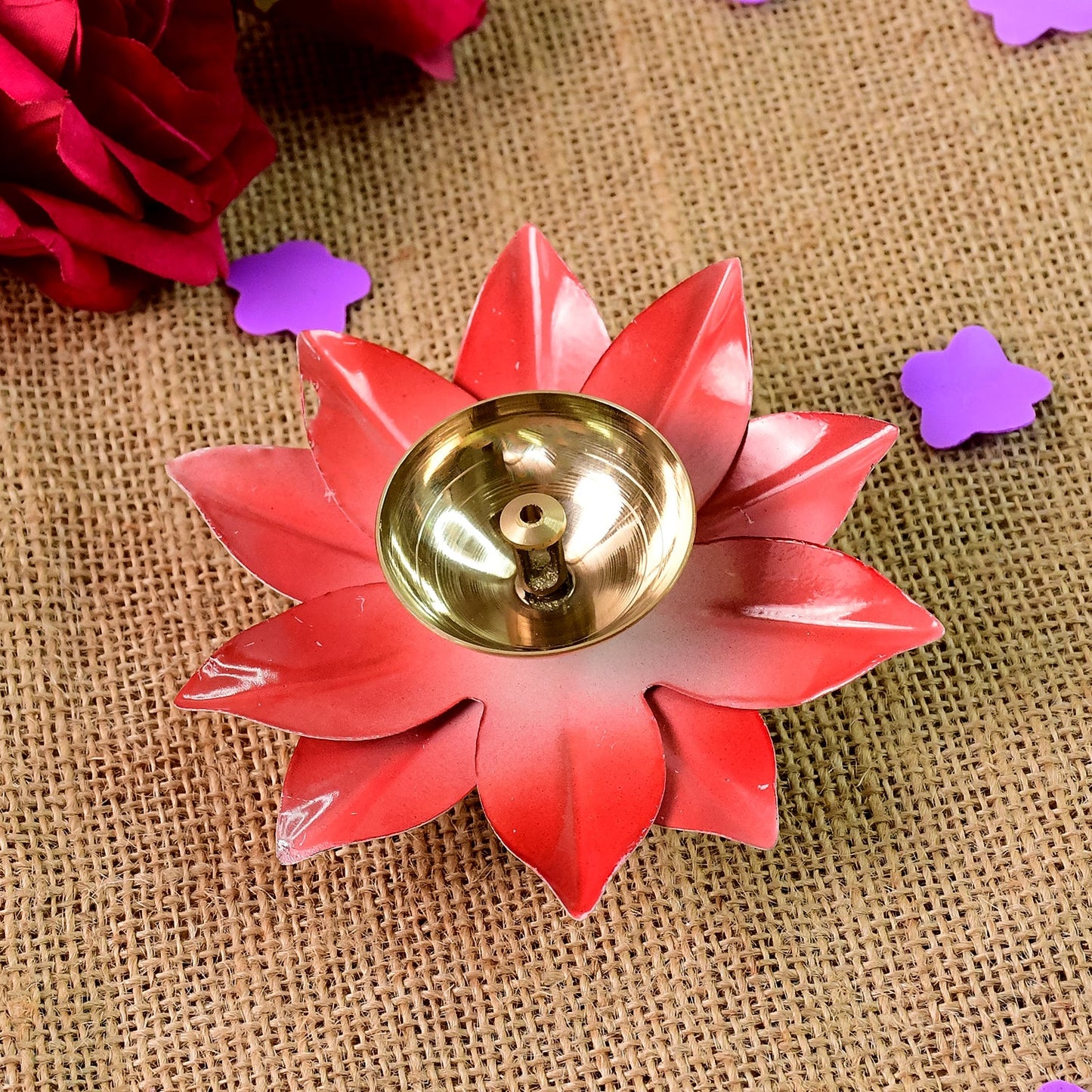 Lotus Shaped Brass Oil Diya