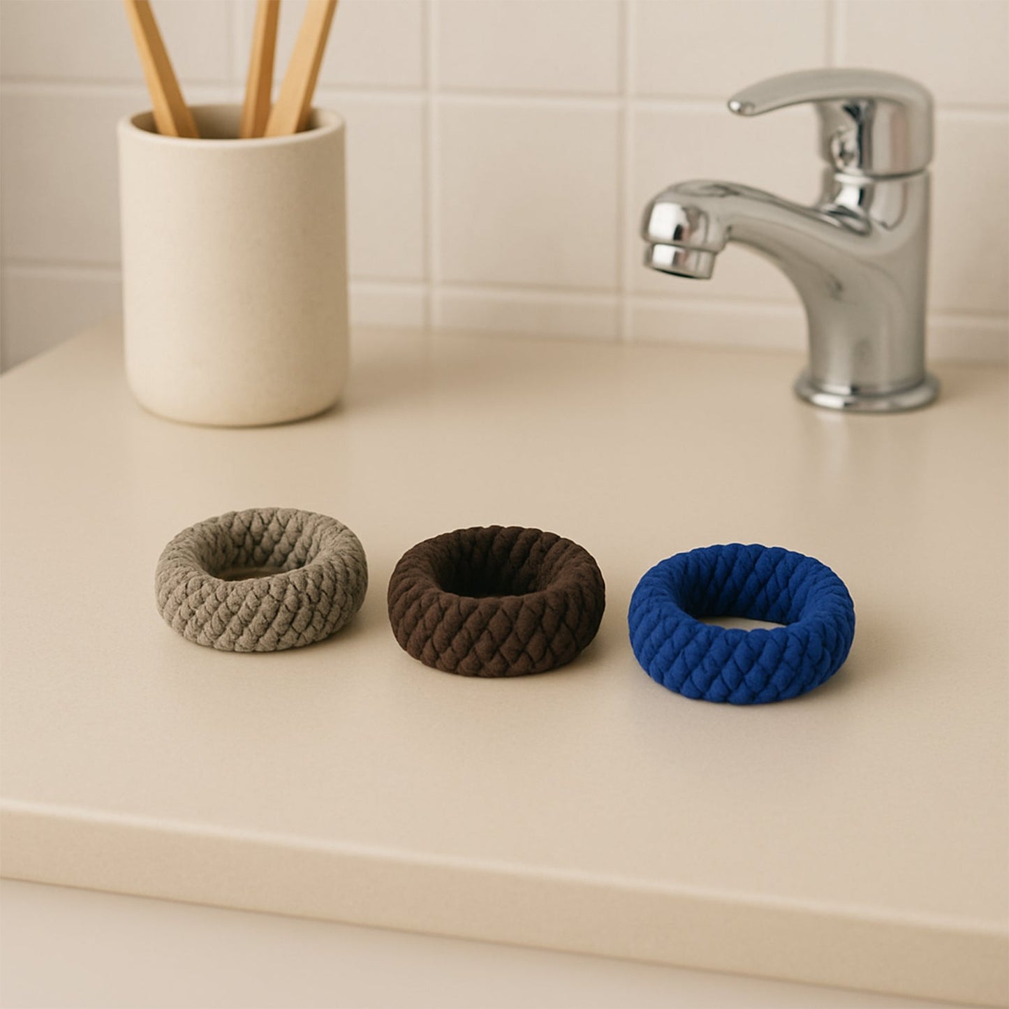 Tyre Shape Hair Rubber Bands Pack of 3 (Multicolour), Hair accessories