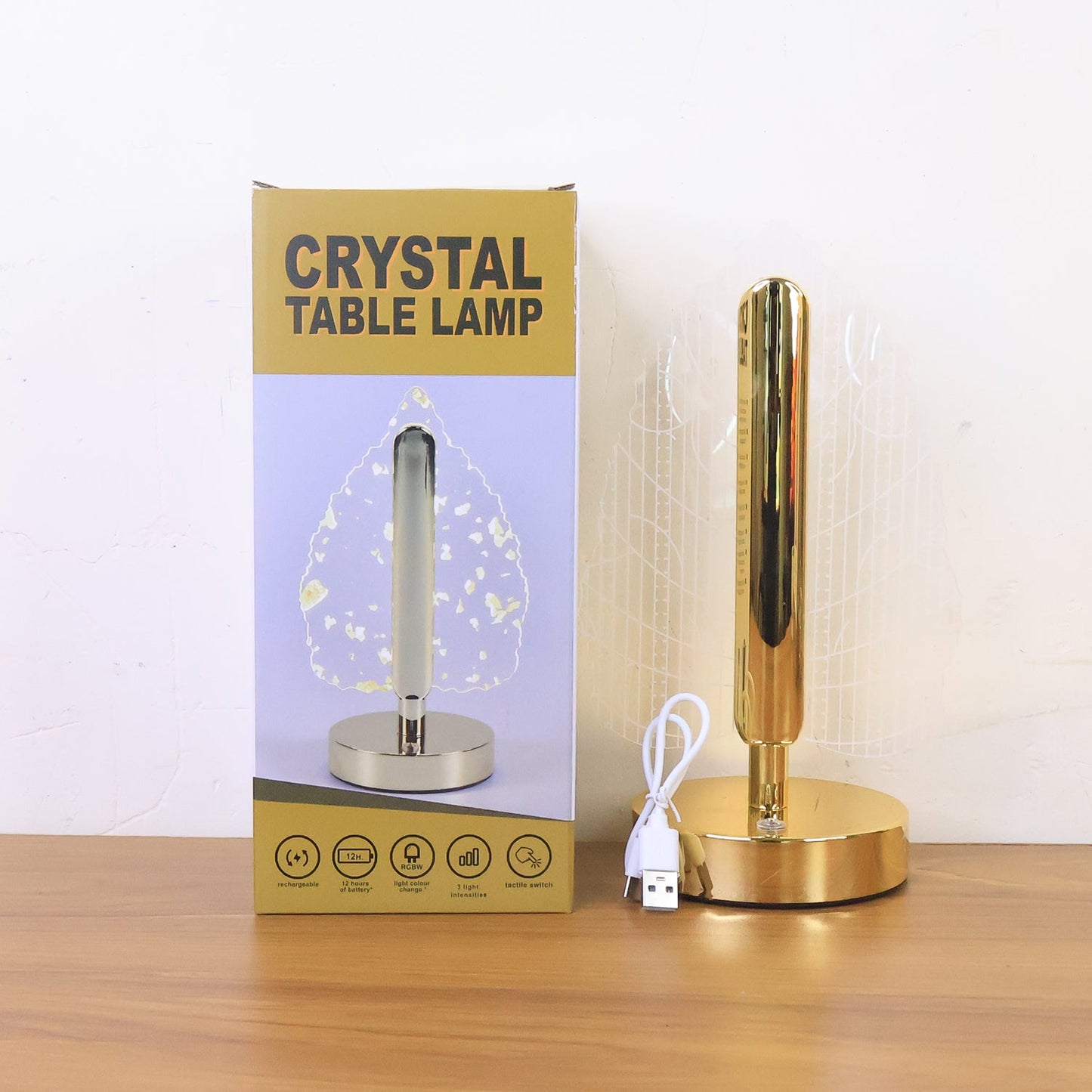 Elegant Plastic LED Table Lamp with Leaf Design Shade (1 Pc)