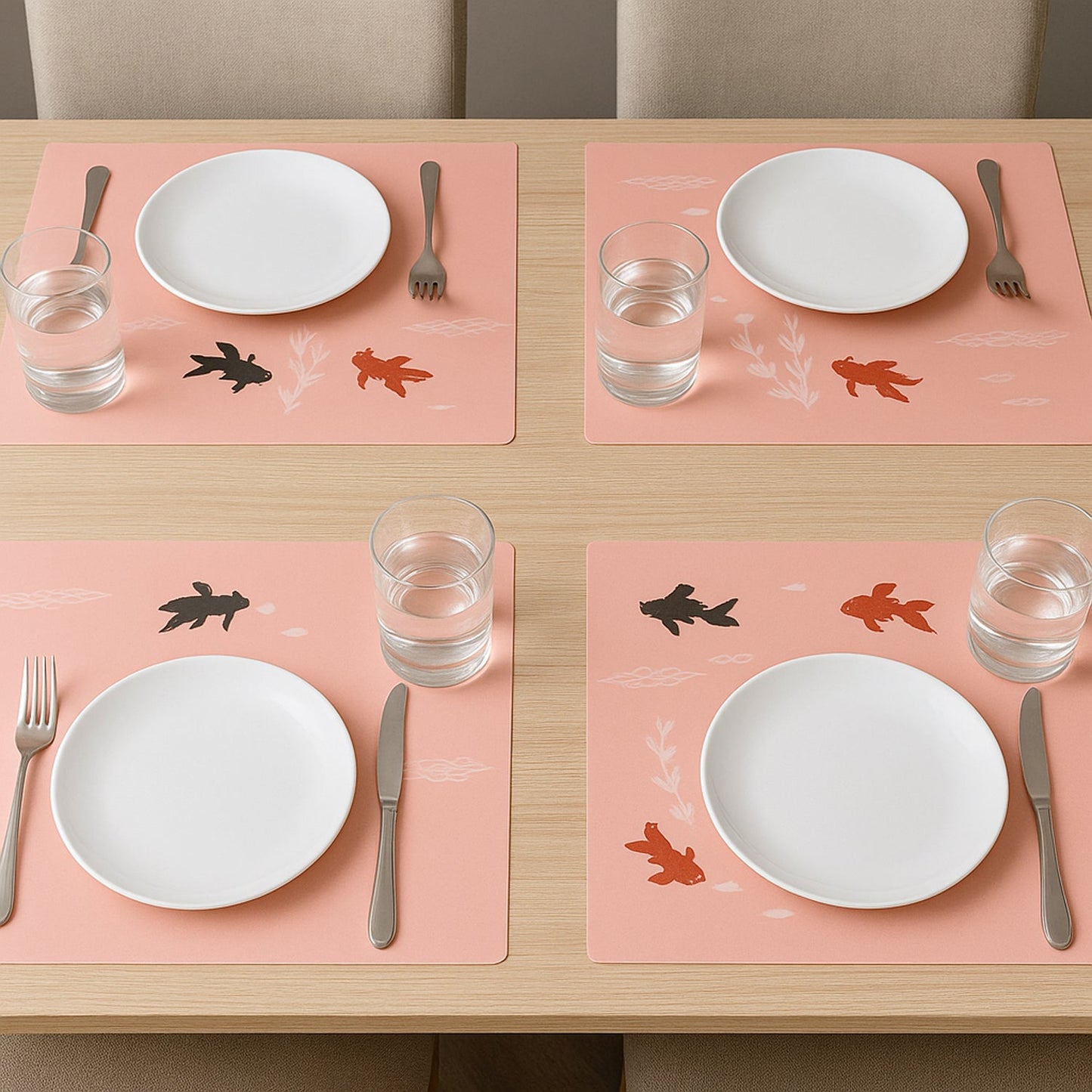 Decorative Dining Table Placemats with Elegant Design (4 Pc / 45x35 Cm)