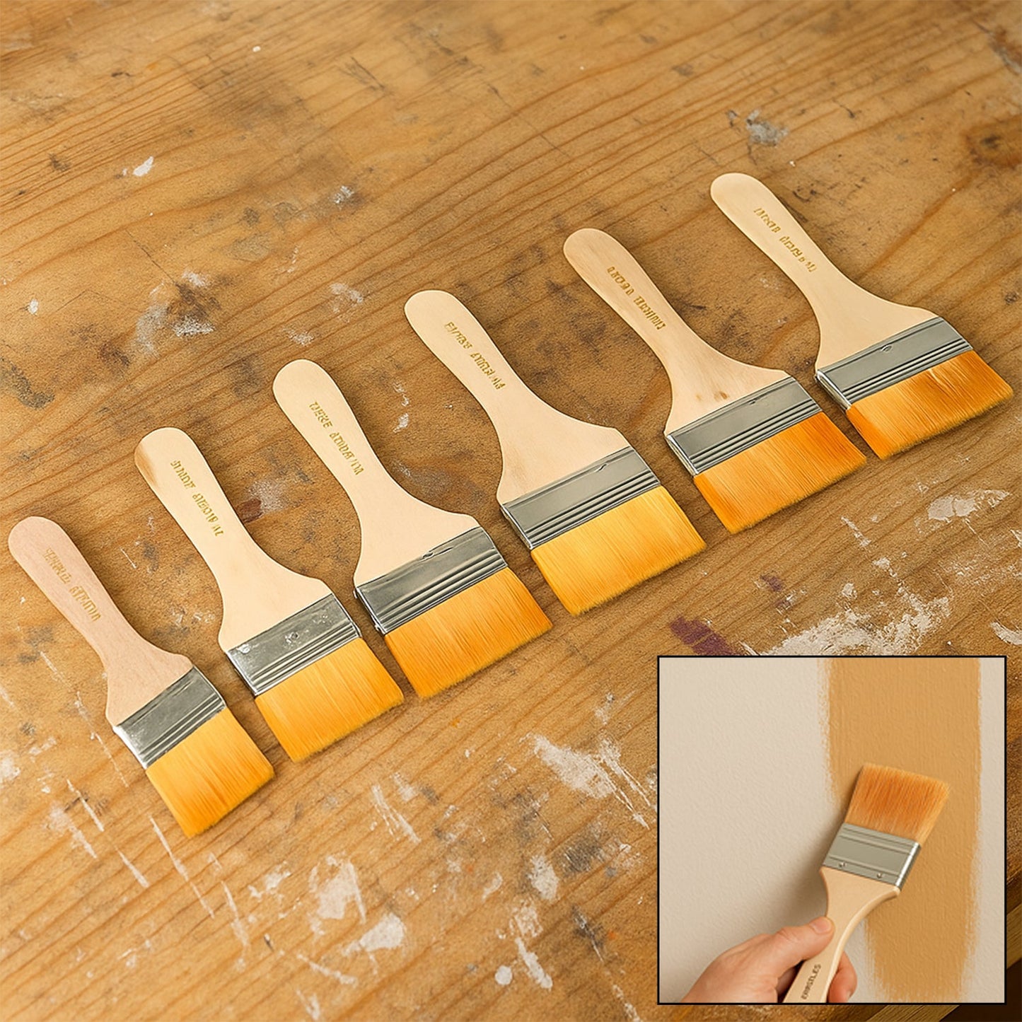 Painting Brush Nylon Pine Brush Tool Board Brush Dusting Cleaning Wall Paint Brush (6 Pc Set)