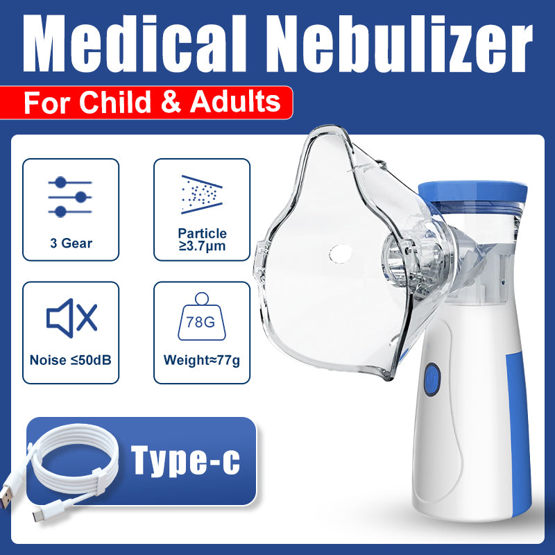 Portable Mesh Nebulizer Handheld, One Touch Operation, No Noise, High Nebulization Rate, Personal Inhalers For Breathing Problems Lightweight, Travel Friendly Nebulizer For Adults & Kids