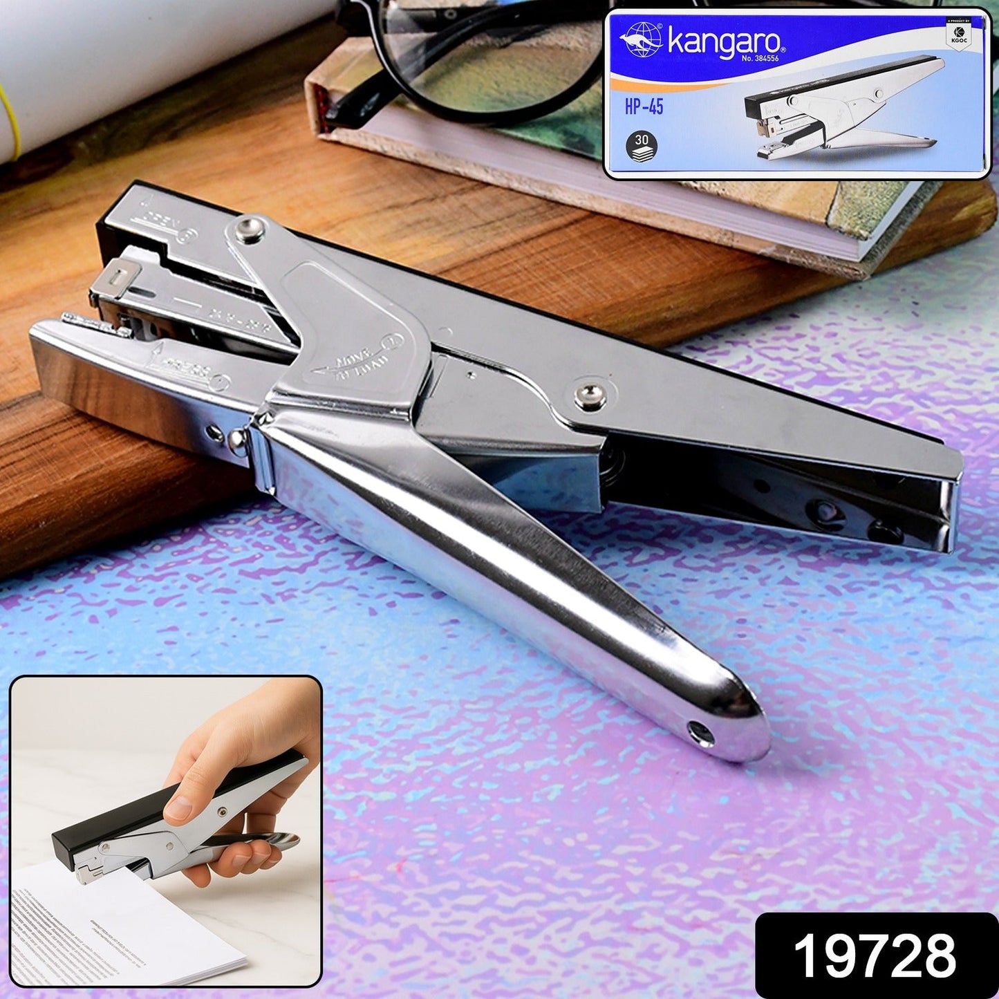 Kangaro HP-45 Heavy Duty Plier Stapler with Metal Body