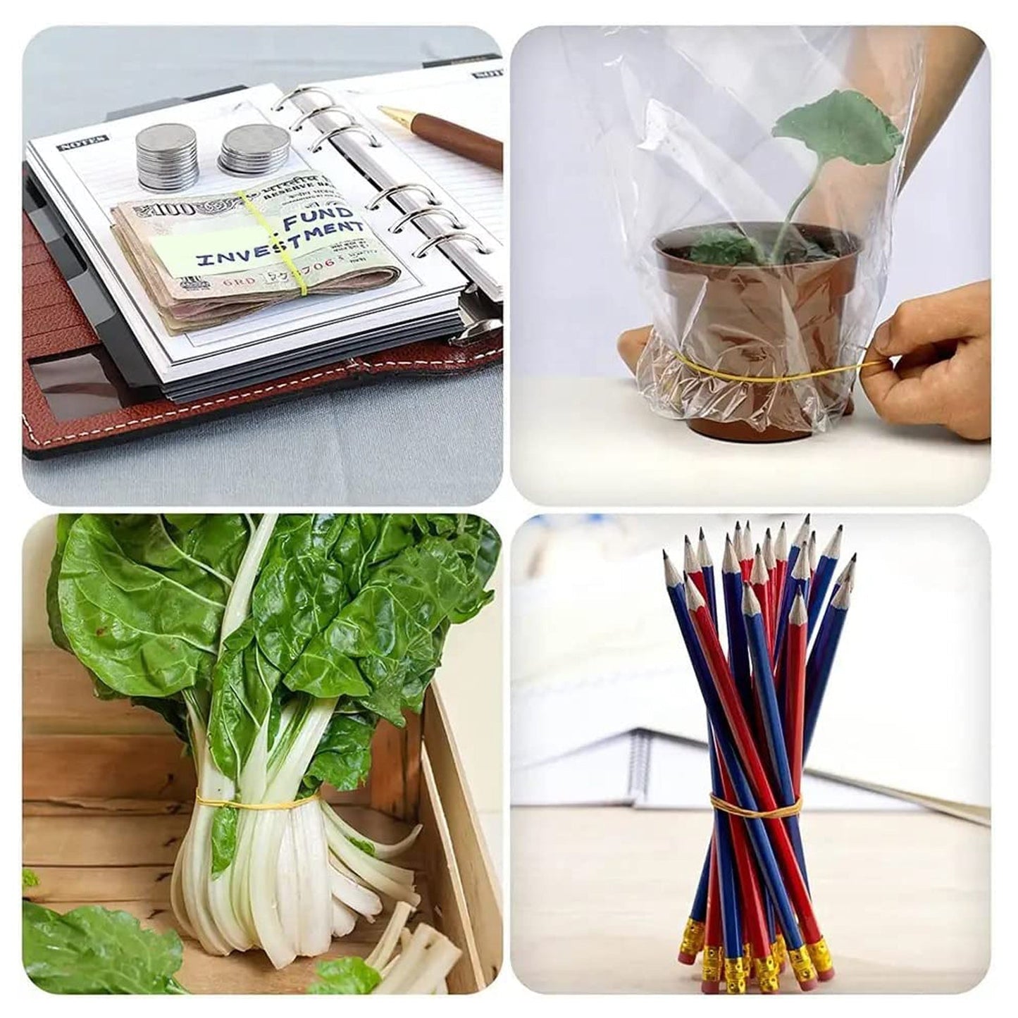 2-Inch Unbreakable Nylon Rubber Bands – Reusable Multicolor for Office, Home & School (50GM), Hair accessories