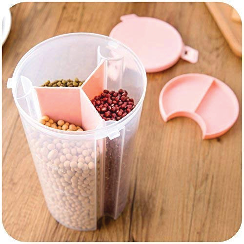 3-in-1 transparent airtight storage container with multiple compartments.