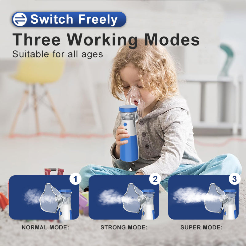 Portable Mesh Nebulizer Handheld, One Touch Operation, No Noise, High Nebulization Rate, Personal Inhalers For Breathing Problems Lightweight, Travel Friendly Nebulizer For Adults & Kids