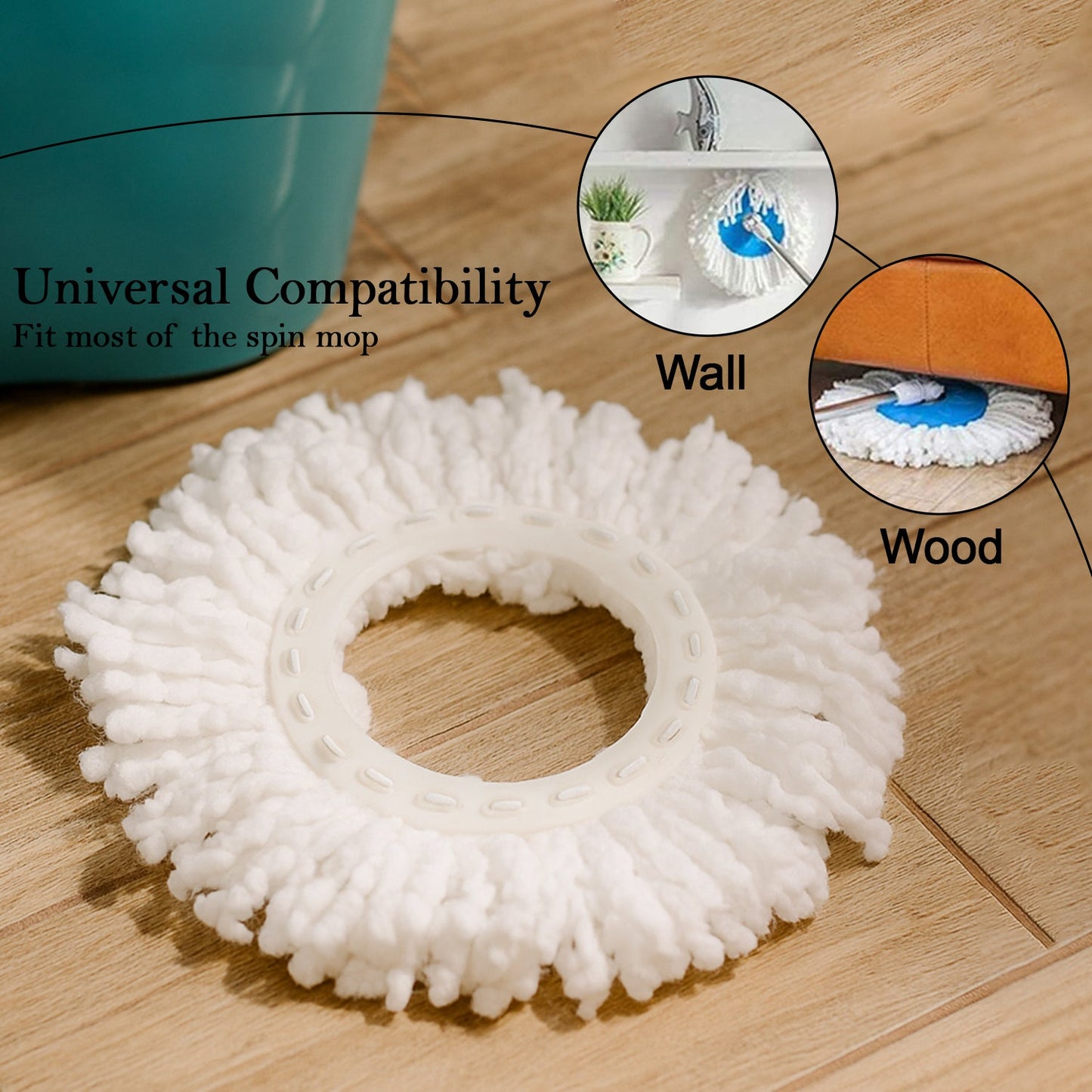 Microfiber Spin Mop Refill Head 360° Rotating Mop (5 Pc)