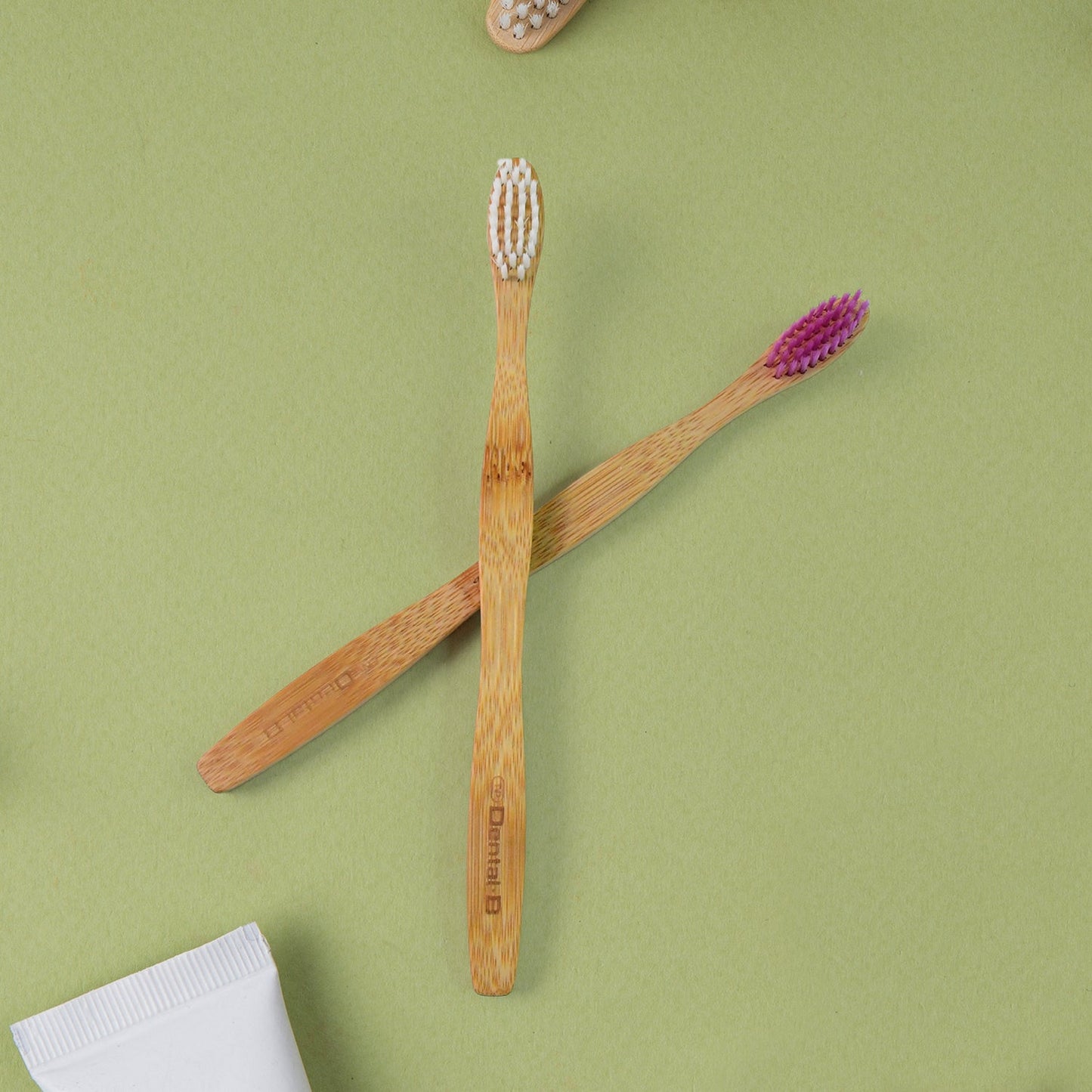 Eco-Friendly Natural Bamboo Toothbrush with Medium Bristles (2 Pc)