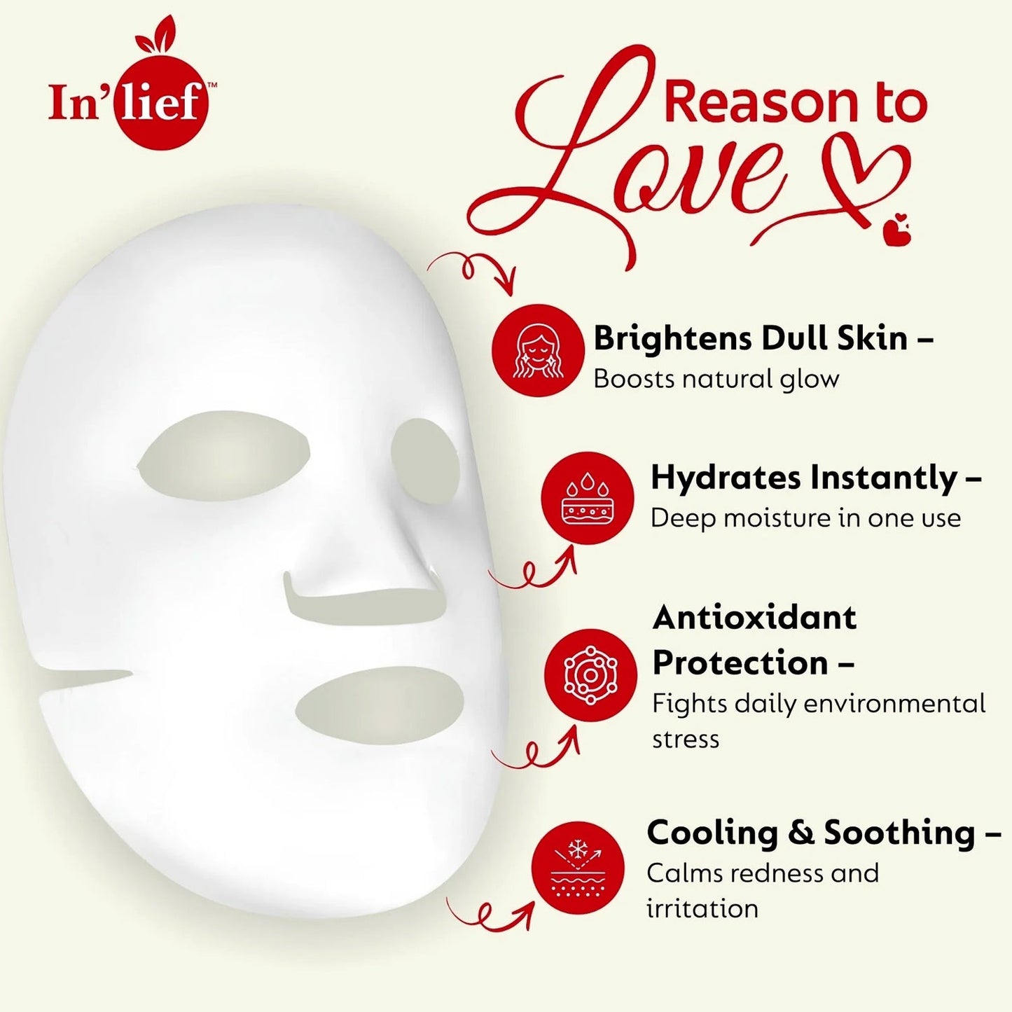 In’lief Vitamin C 0.5% Hydrating & Brightening Facial Sheet Mask (1 Pc)