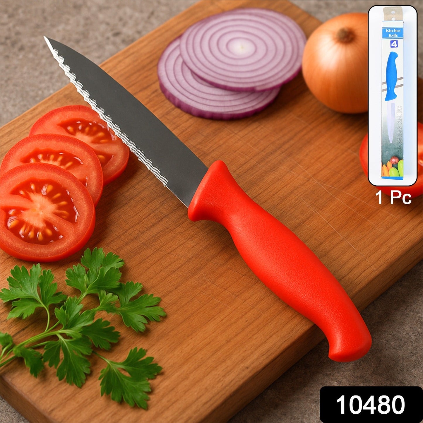 Stainless Steel Serrated Kitchen Knife (1 Pc)