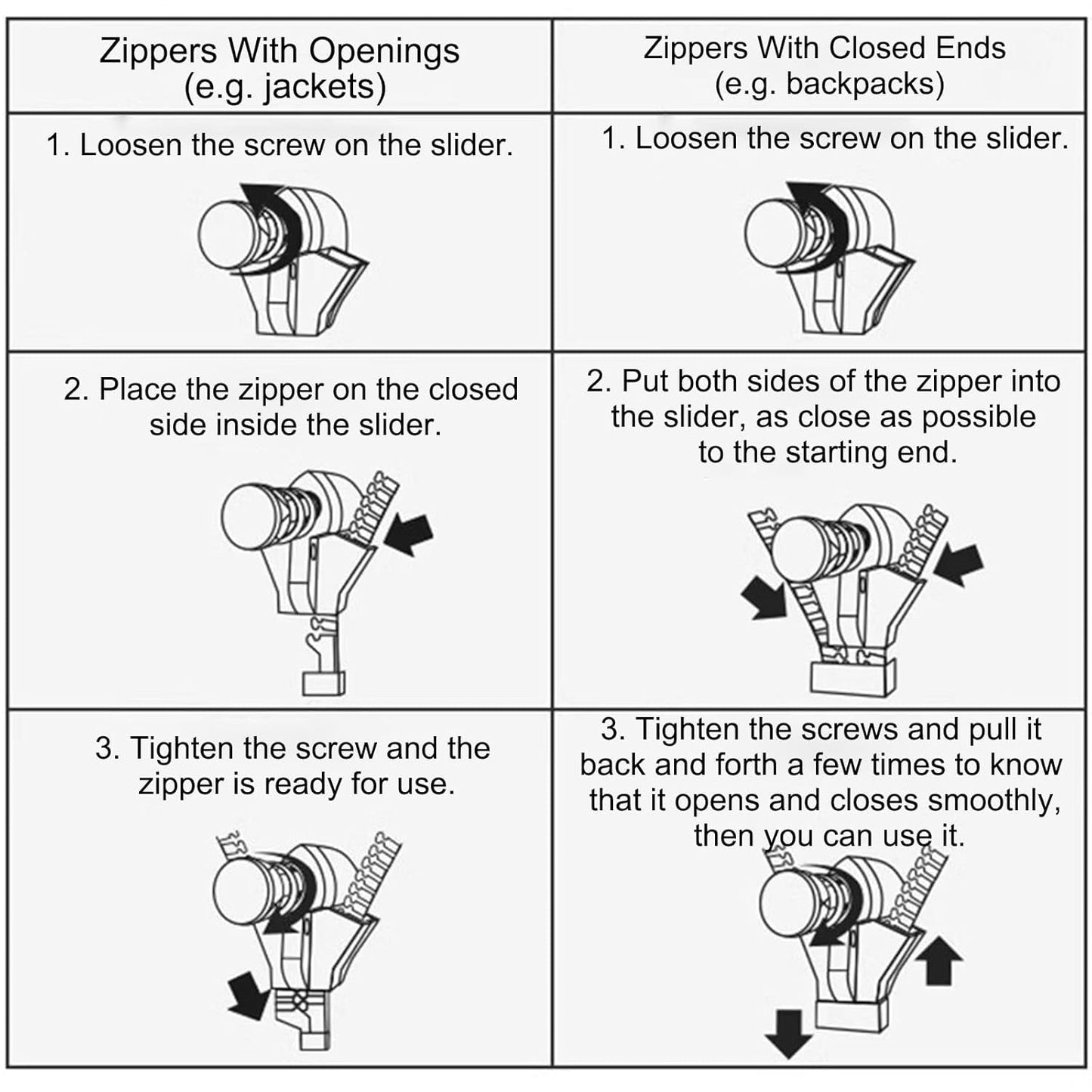 Portable Universal Detachable Zipper Slider (4 Pc / Big)