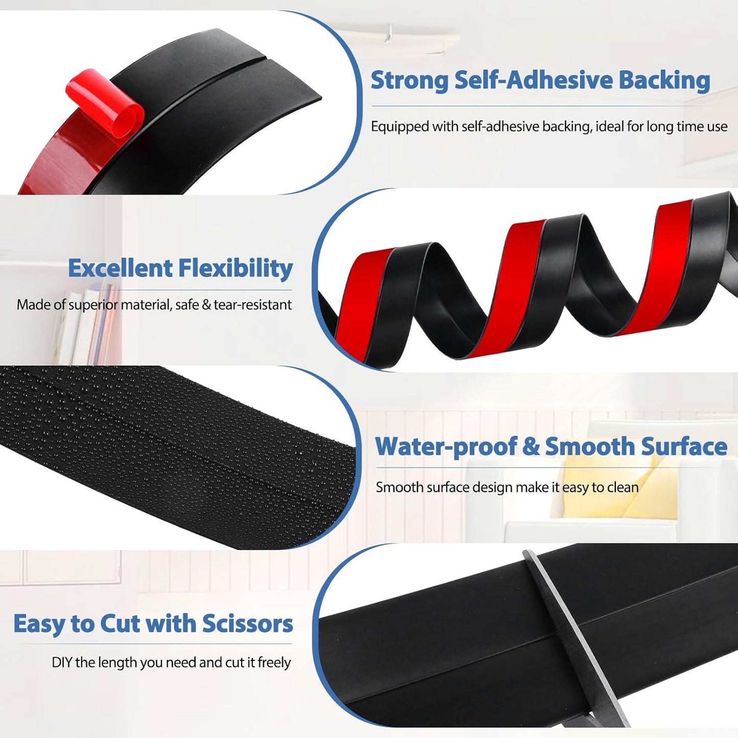 Self-Adhesive Silicone Door Seal