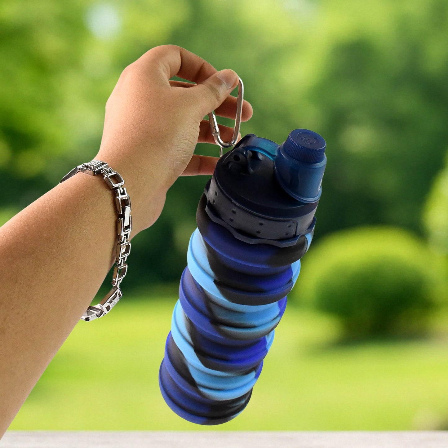 Silicone Foldable Water Bottle (1 Pc / 24 cm Foldable / 500 ML)