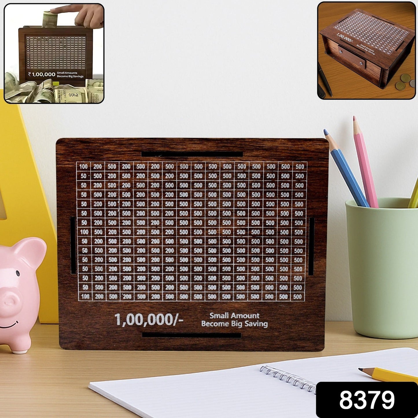 Wooden Money / Piggy Bank, Money Box (1 Pc / Pen Not Included)